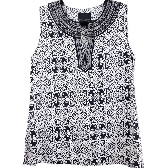 Cynthia Rowley Sleeveless Brocade Top Sz L - Picture 1 of 9